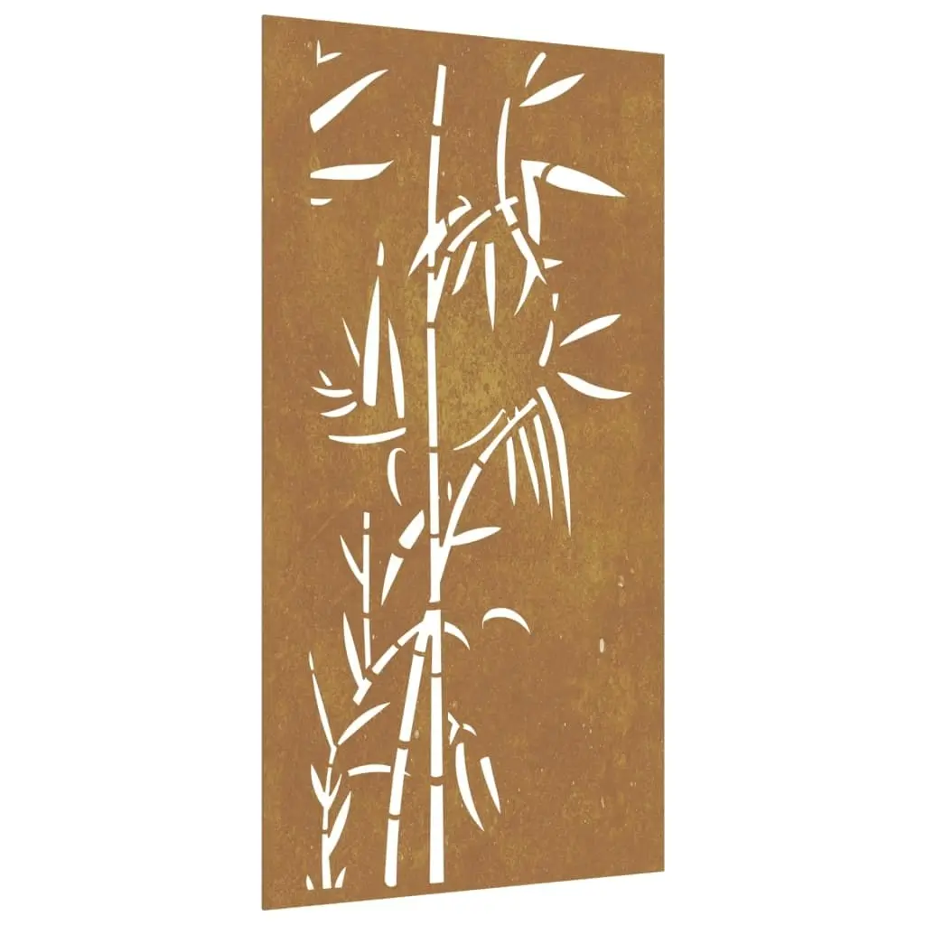 Garden Wall Decoration 105x55 cm Corten Steel Bamboo Design 824506