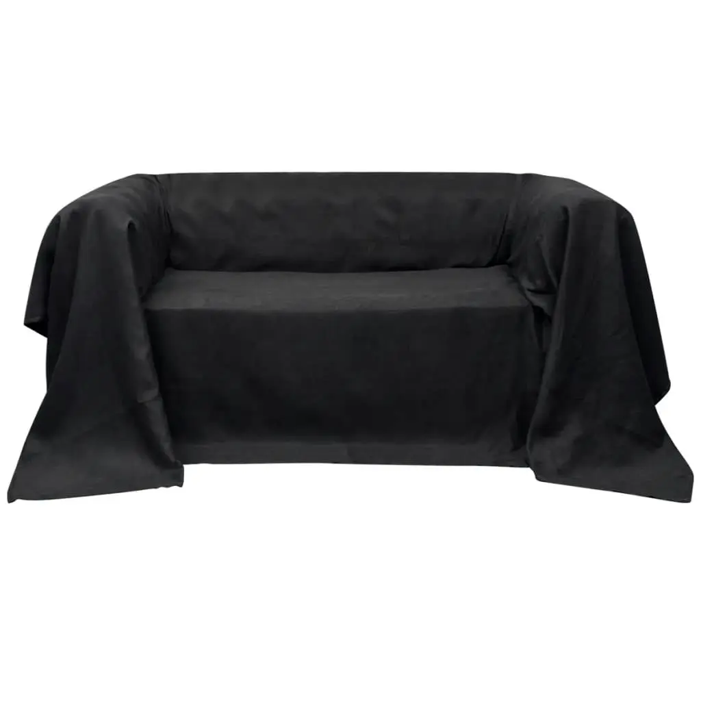 Micro-suede Couch Slipcover Anthracite 210 x 280 cm 130896