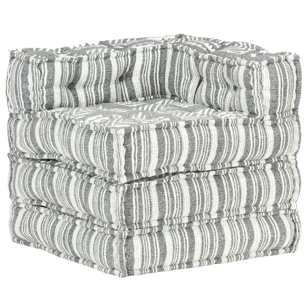 Modular Pouffe Grey Stripe Fabric 287698