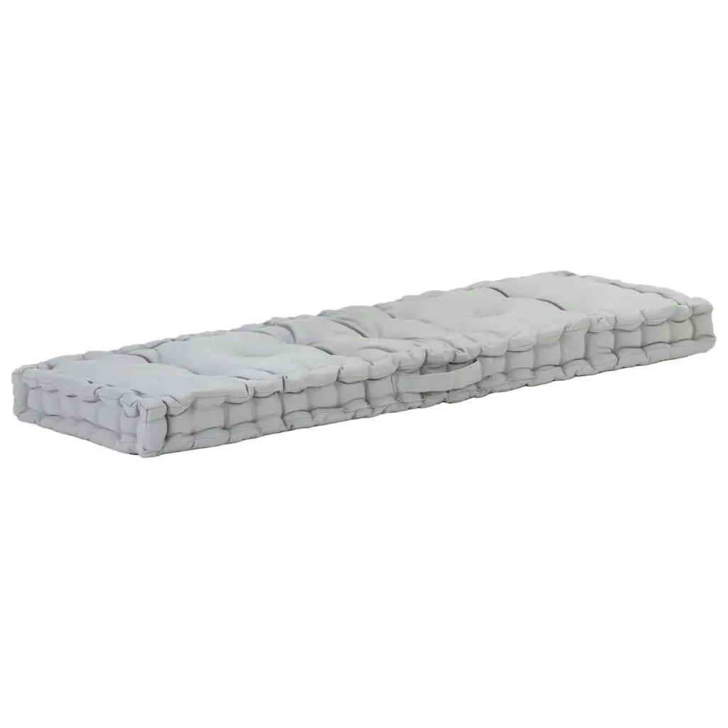 Pallet Floor Cushion Cotton 120x40x7 cm Grey 48677