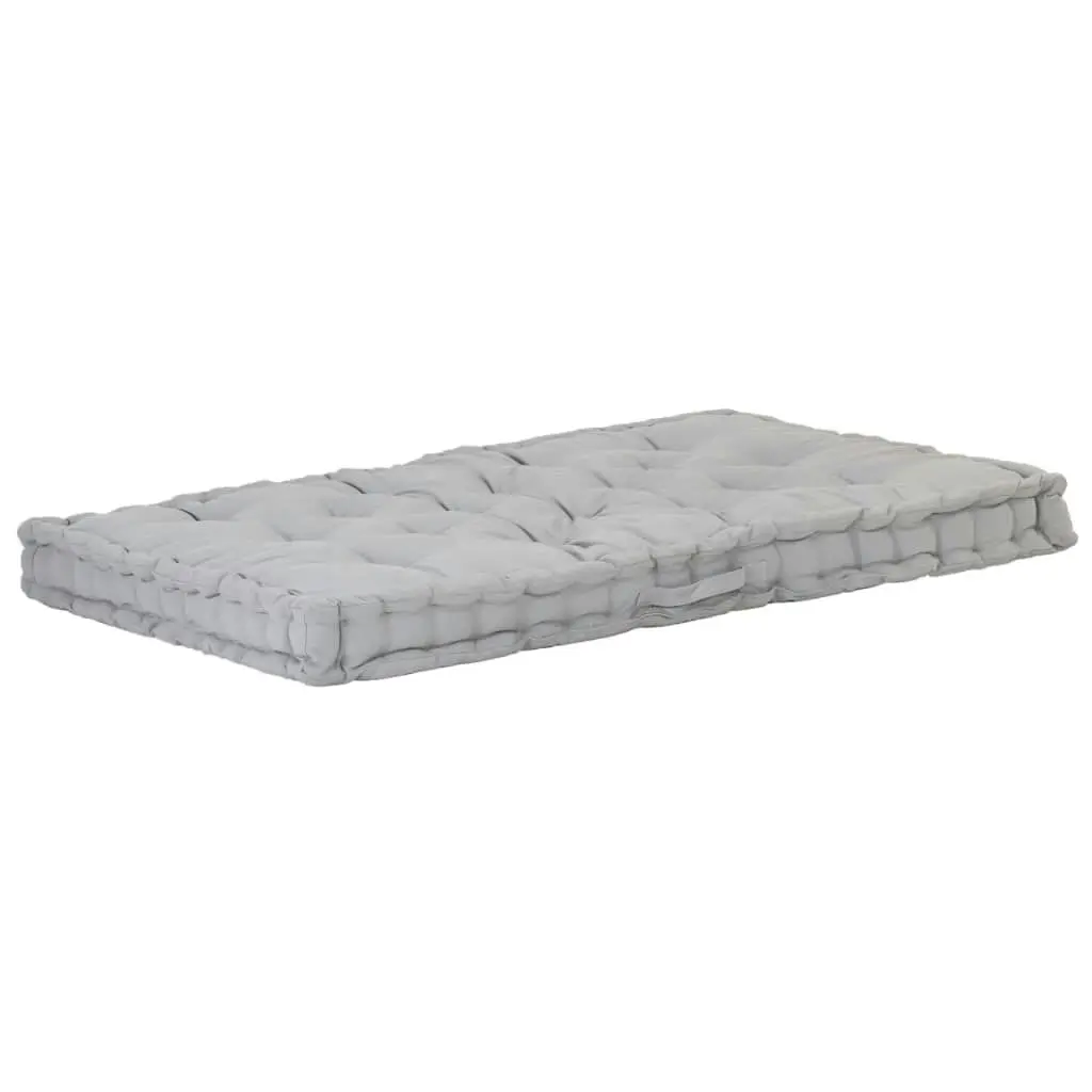 Pallet Floor Cushion Cotton 120x80x10 cm Grey 48678