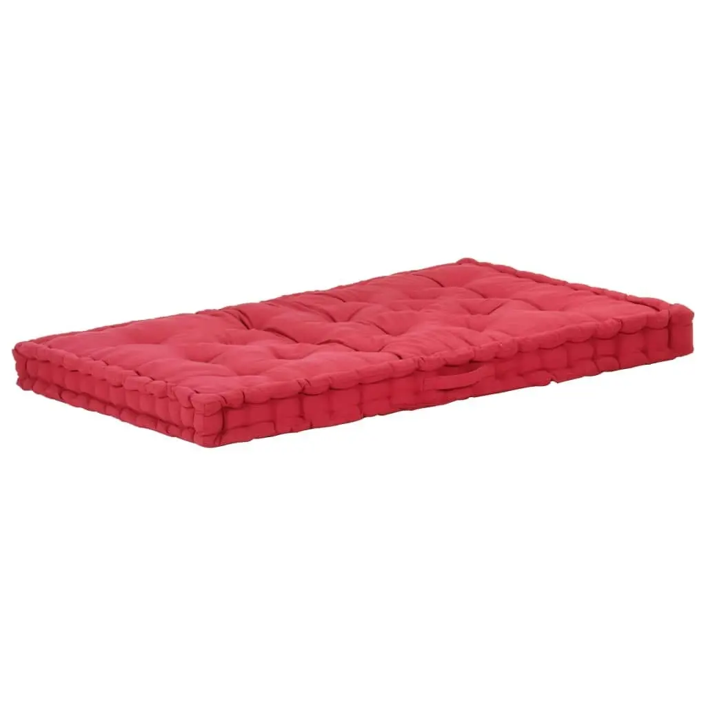 Pallet Floor Cushion Cotton 120x80x10 cm Burgundy 48684