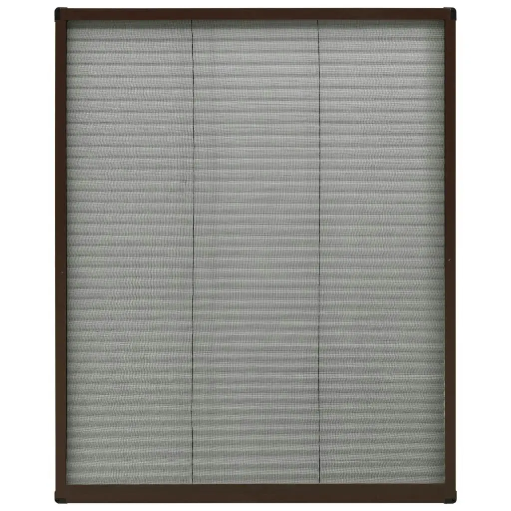 Plisse Insect Screen for Windows Aluminium Brown 80x100 cm 148654