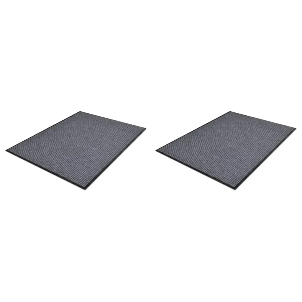 PVC Door Mats 2 pcs Grey 90x60 cm 278748