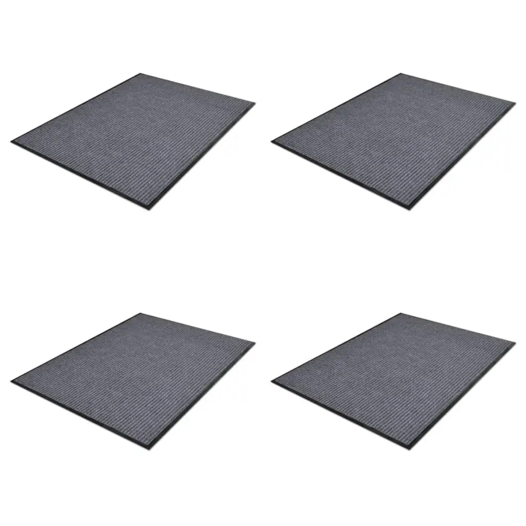 PVC Door Mats 4 pcs Grey 90x60 cm 278749