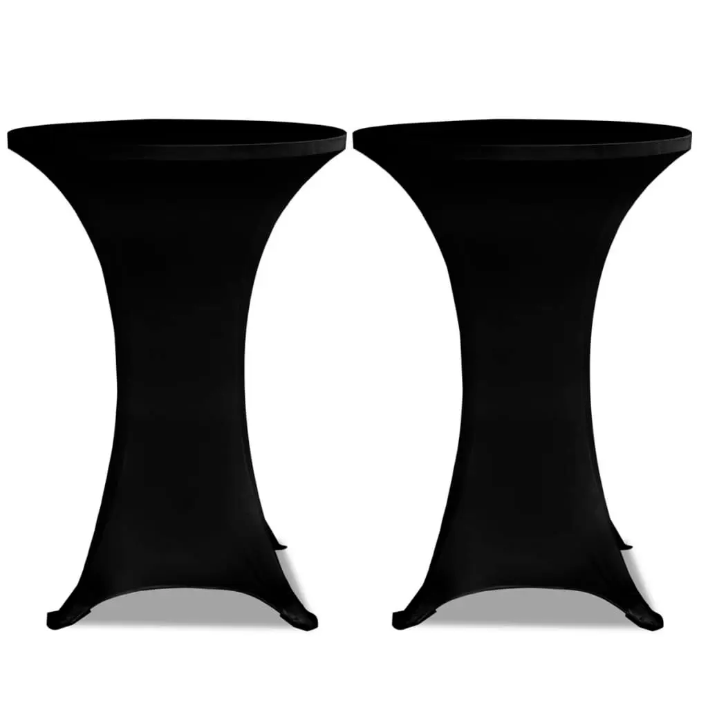 Standing Table Cover Ø 60 cm Black Stretch 2 pcs 241204