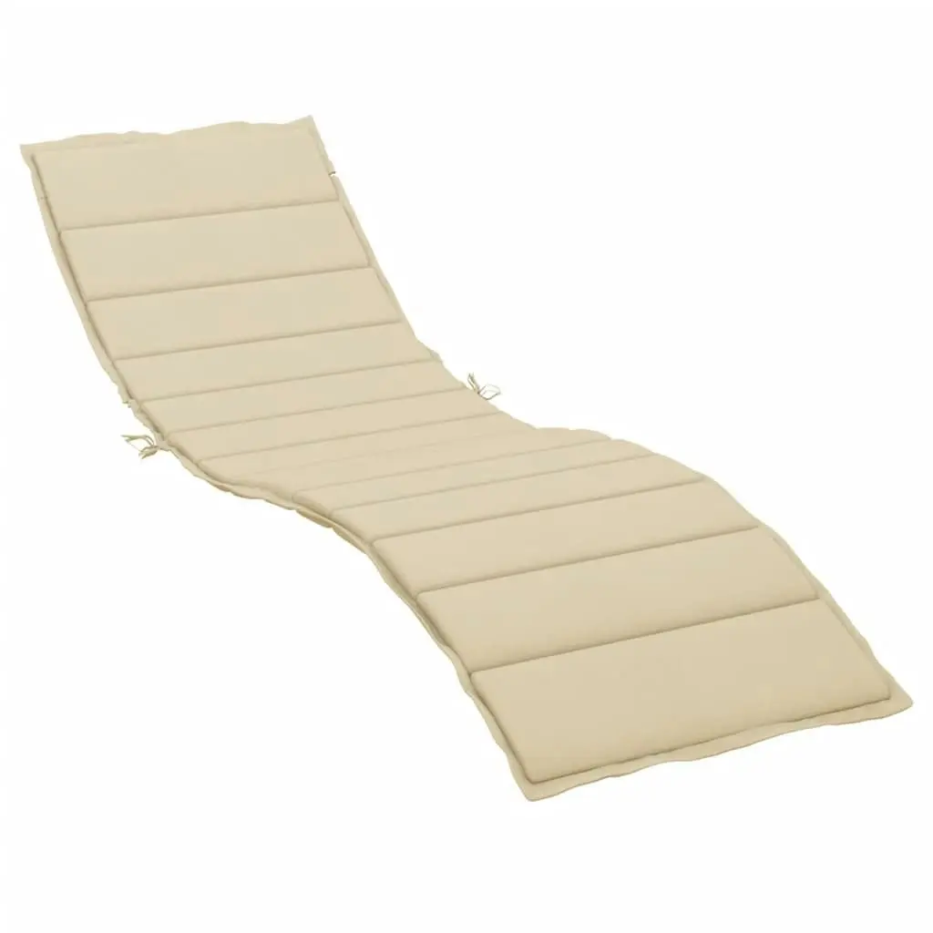 Sun Lounger Cushion Beige 200x70x3cm Oxford Fabric 314221