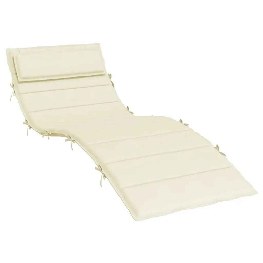 Sun Lounger Cushion Cream 180x60x3 cm Oxford Fabric 361854