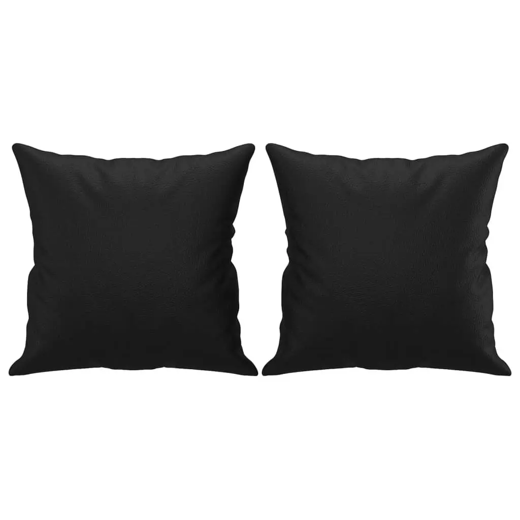 Throw Pillows 2 pcs Black 40x40 cm Faux Leather 349479