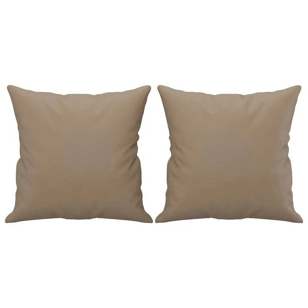 Throw Pillows 2 pcs Cappuccino 40x40 cm Faux Leather 349484