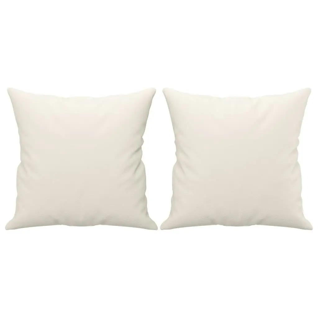 Throw Pillows 2 pcs Cream 40x40 cm Faux Leather 349480