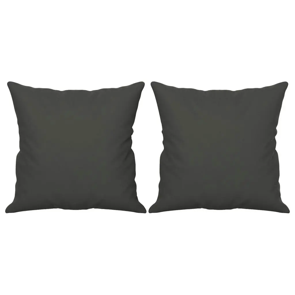 Throw Pillows 2 pcs Dark Grey 40x40 cm Microfibre Fabric 349497