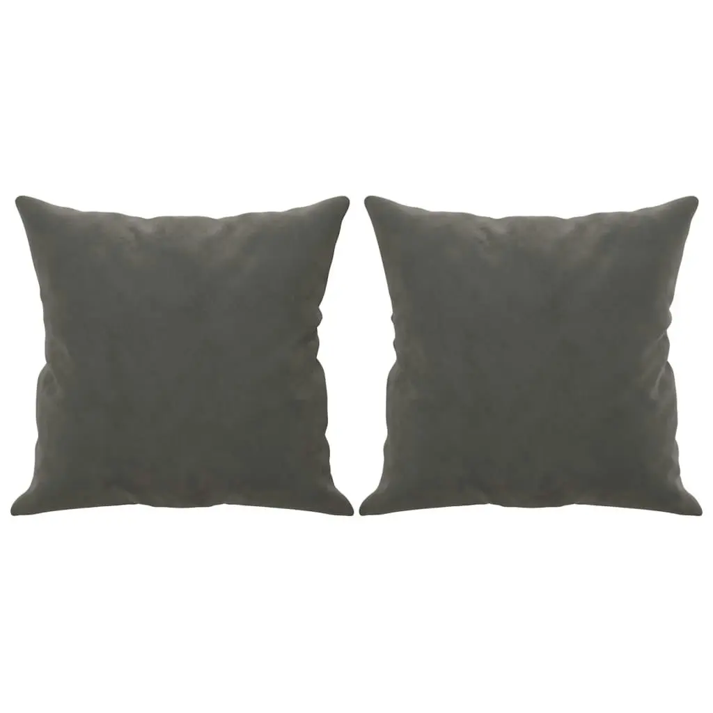 Throw Pillows 2 pcs Dark Grey 40x40 cm Velvet 349486