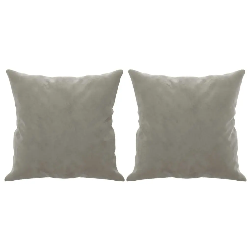 Throw Pillows 2 pcs Light Grey 40x40 cm Velvet 349485