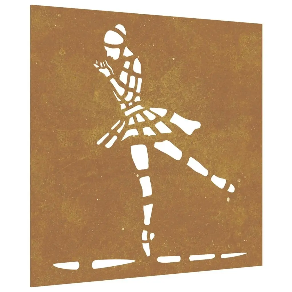 Garden Wall Decoration 55x55 cm Corten Steel Ballet Dancer Design 824503