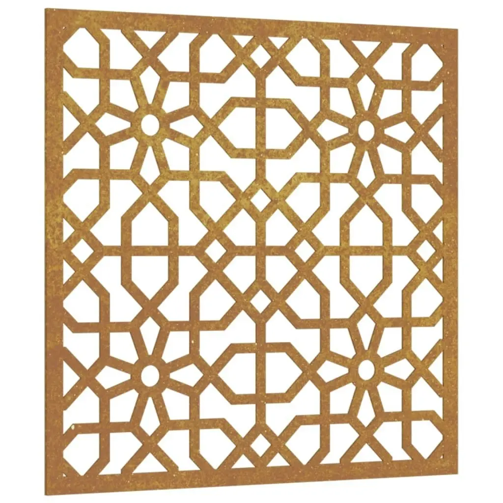 Garden Wall Decoration 55x55 cm Corten Steel Moorish Design 824478