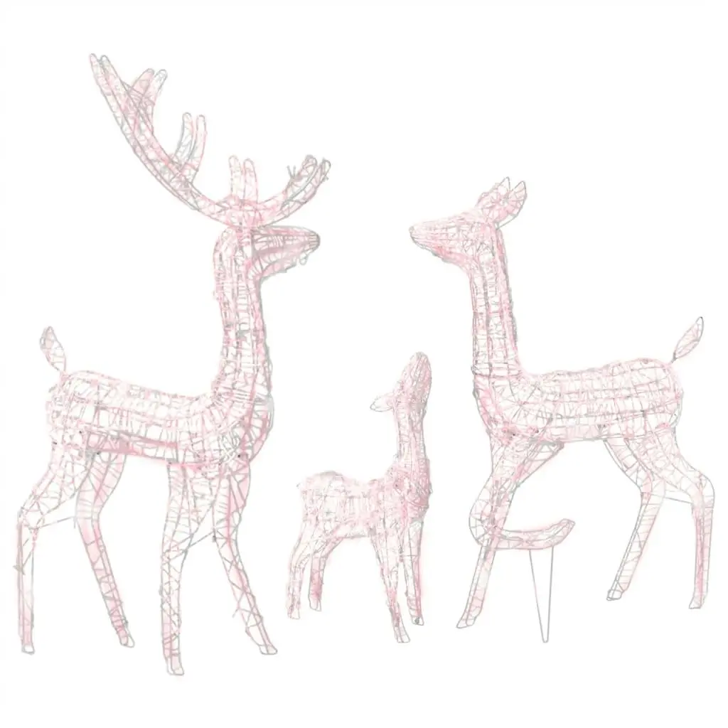 Acrylic Reindeer Family Christmas Decoration 300 LED Warm White 329793