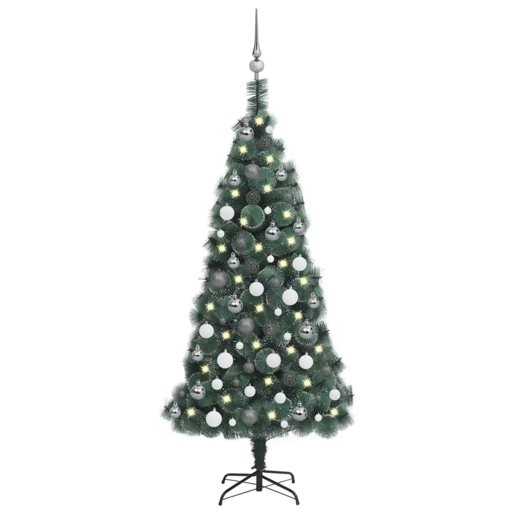 Artificial Christmas Tree LEDs&Ball Set Green 120 cm PVC&PE 3077922