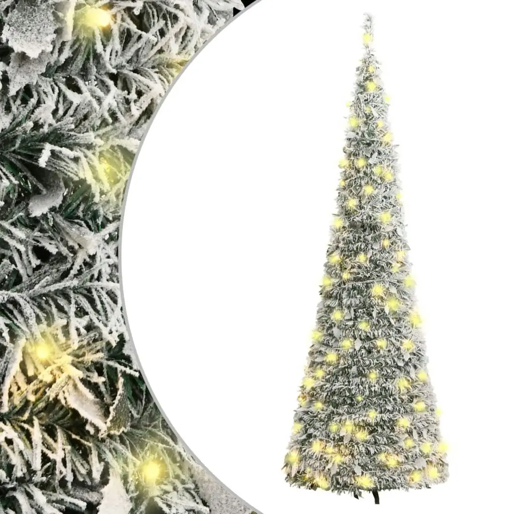 Artificial Christmas Tree Pop-up Flocked Snow 150 LEDs 180 cm 357758