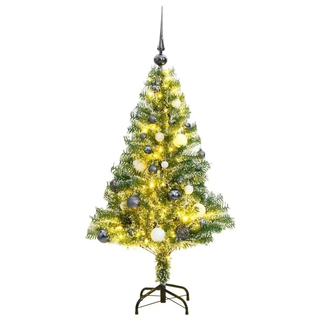 Artificial Christmas Tree with 150 LEDs&Ball Set&Flocked Snow 120 cm 3210099