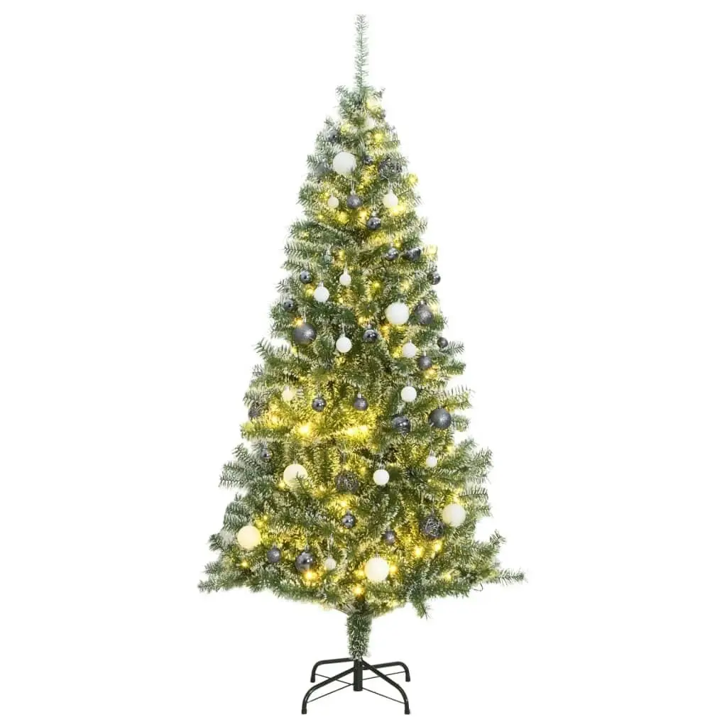 Artificial Christmas Tree with 300 LEDs&Ball Set&Flocked Snow 180 cm 3210161