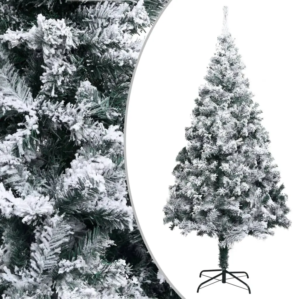 Artificial Christmas Tree with Flocked Snow Green 180 cm PVC 320964