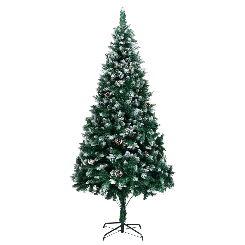 Artificial Christmas Tree with Pine Cones and White Snow 210 cm 321017