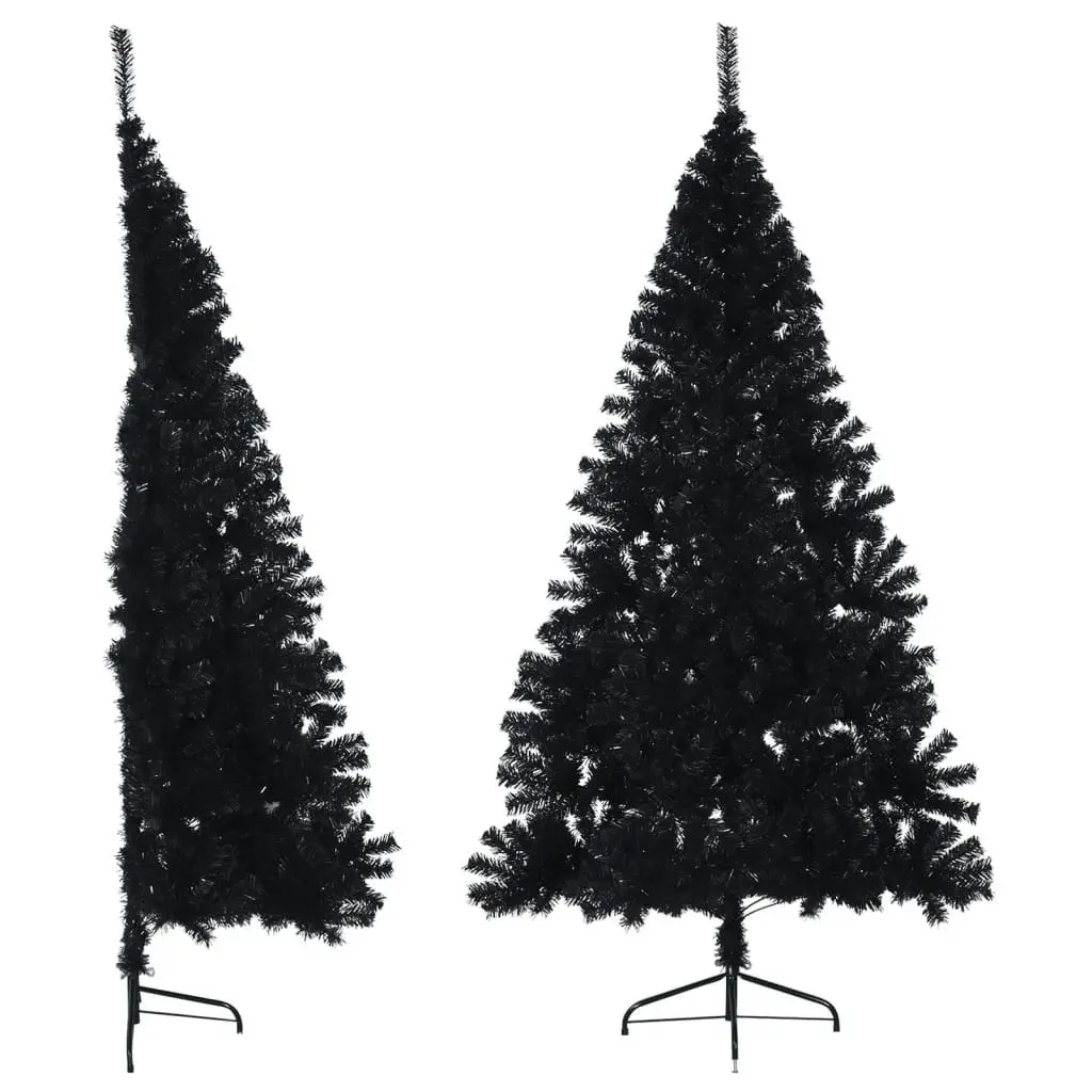 Artificial Half Christmas Tree with Stand Black 240 cm PVC 344679