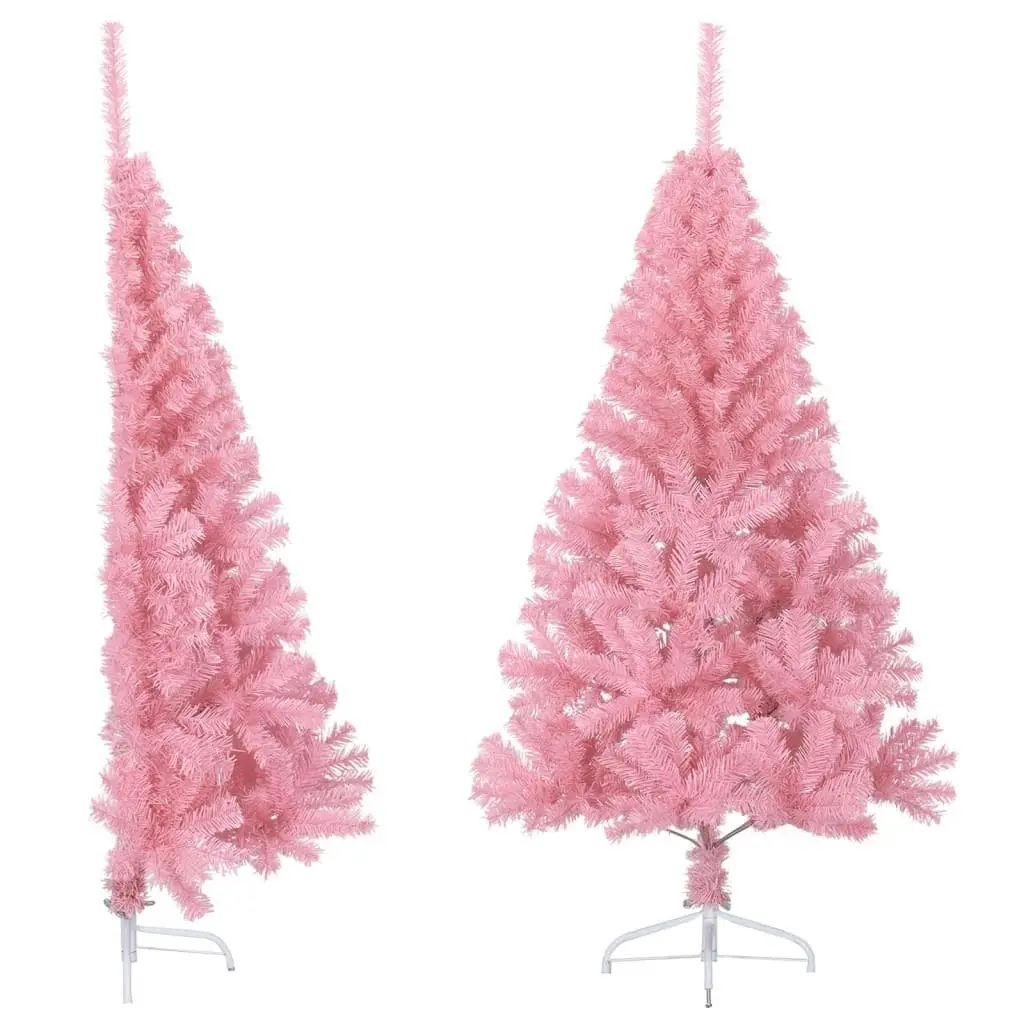 Artificial Half Christmas Tree with Stand Pink 120 cm PVC 344670