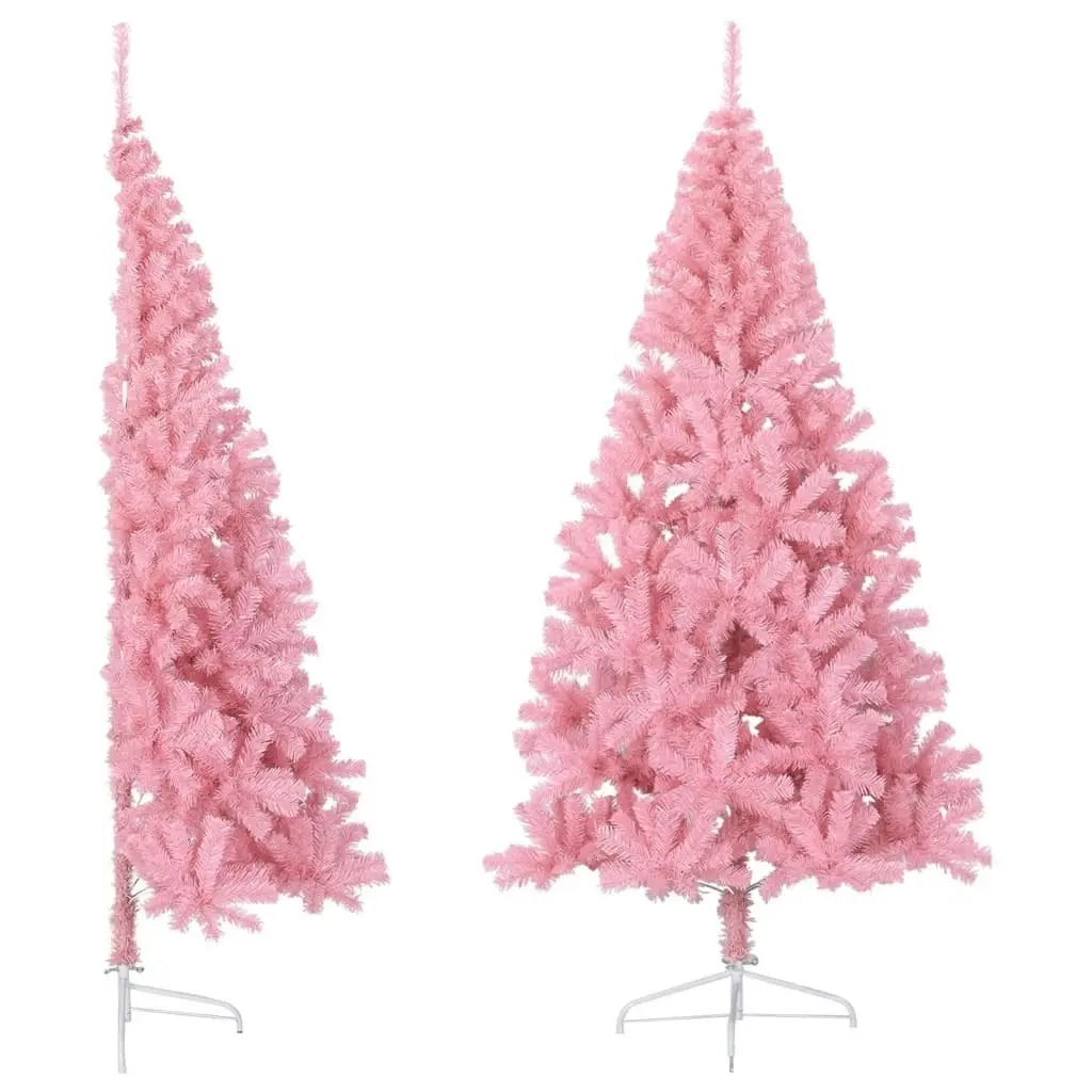 Artificial Half Christmas Tree with Stand Pink 180 cm PVC 344672