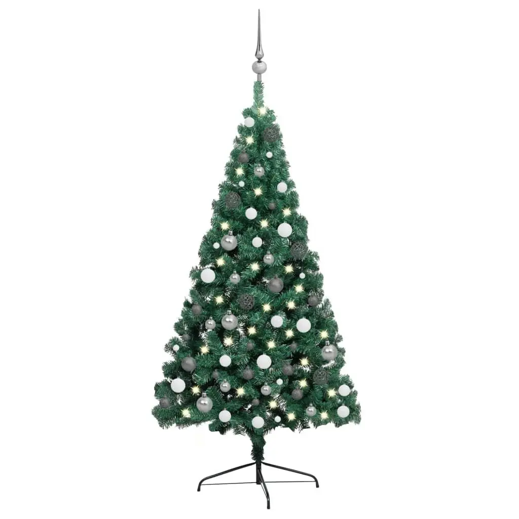 Artificial Half Pre-lit Christmas Tree with Ball Set Green 240 cm 3077653