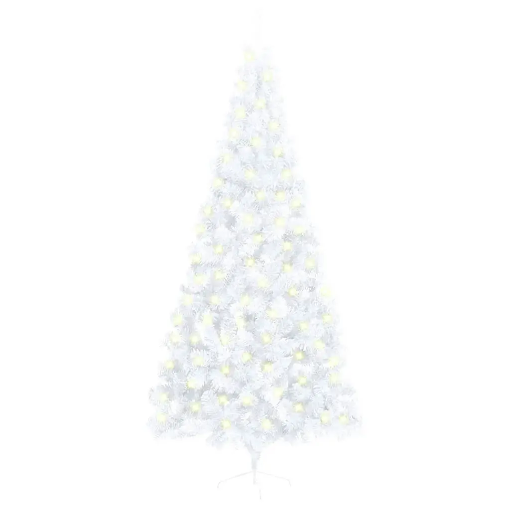 Artificial Half Pre-lit Christmas Tree with Stand White 240 cm PVC 3077400