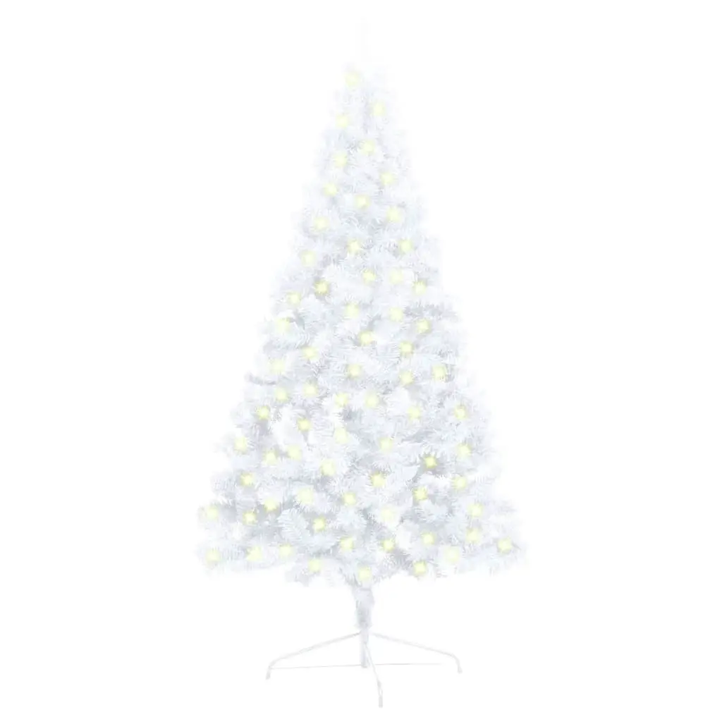 Artificial Half Pre-lit Christmas Tree with Stand White 120 cm PVC 3077396