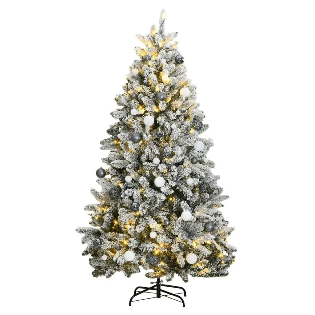 Artificial Hinged Christmas Tree 300 LEDs & Ball Set 210 cm 3210175