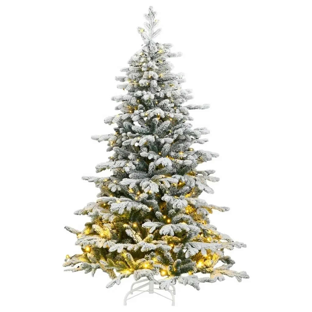 Artificial Hinged Christmas Tree 300 LEDs & Flocked Snow 180 cm 3210477