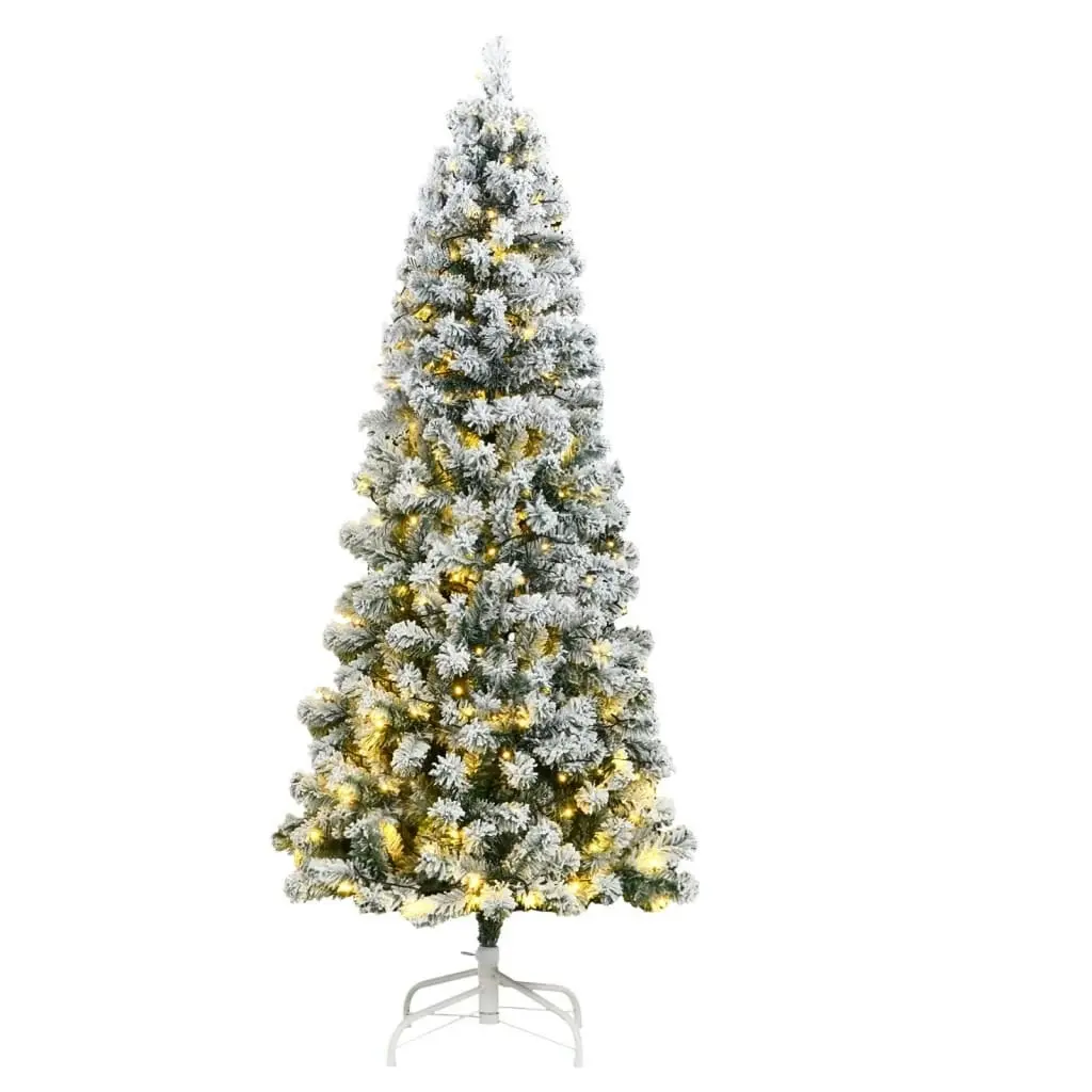 Artificial Hinged Christmas Tree 300 LEDs & Flocked Snow 210 cm 3210475