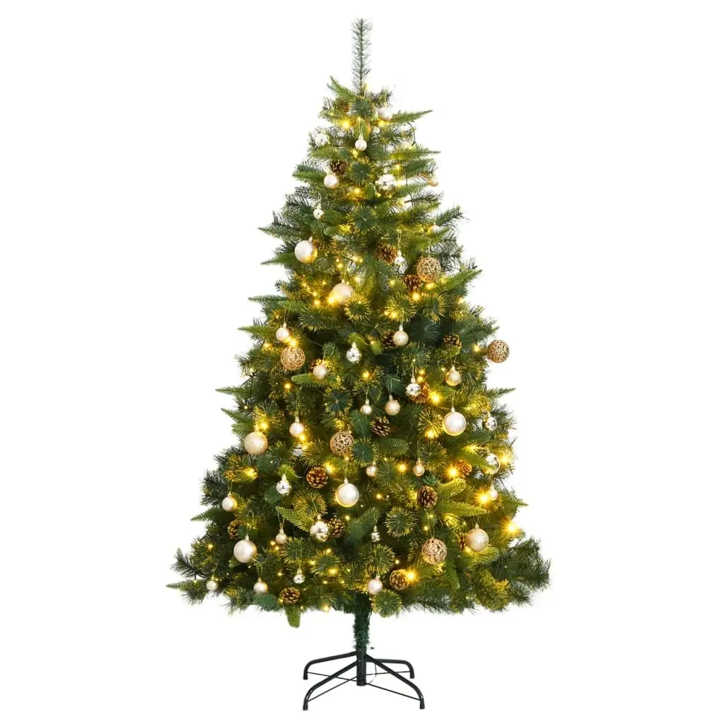 Artificial Hinged Christmas Tree with 300 LEDs & Ball Set 180 cm 3210233