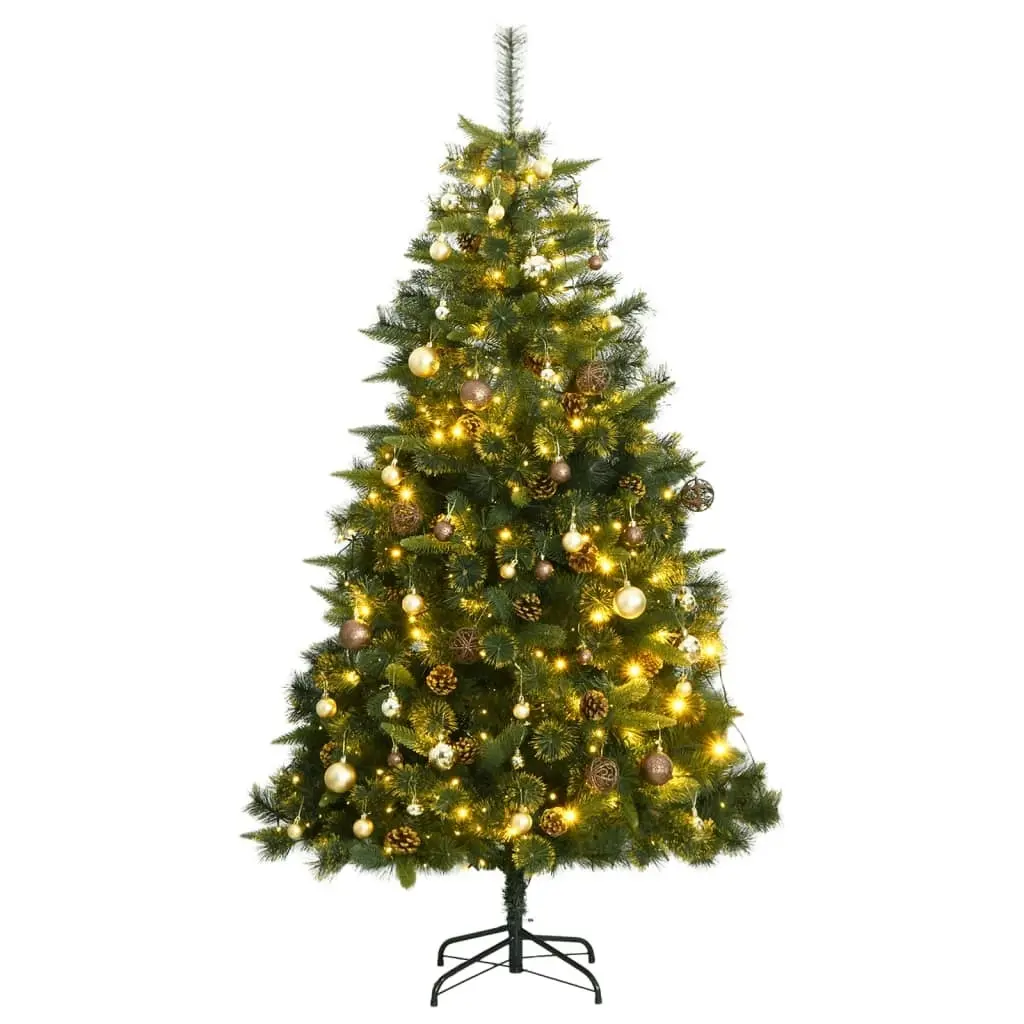 Artificial Hinged Christmas Tree with 300 LEDs & Ball Set 180 cm 3210220