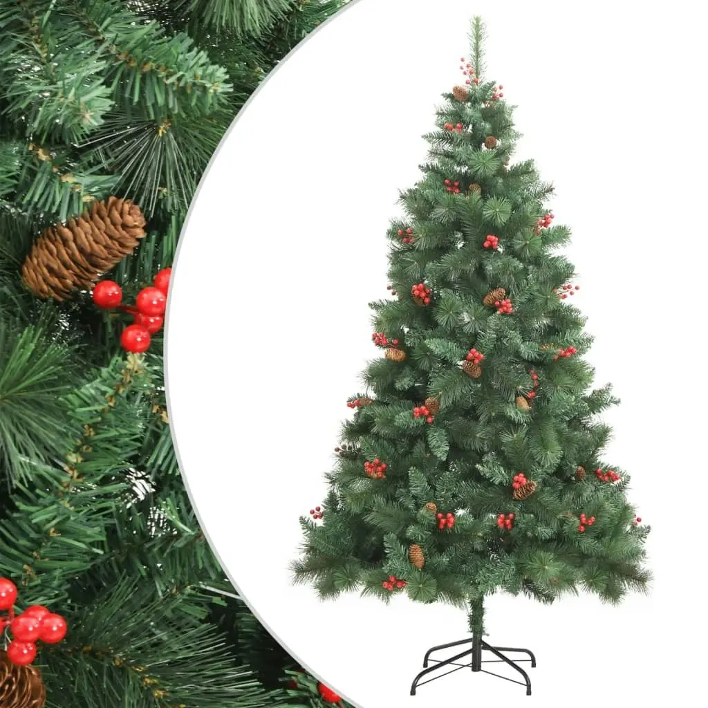 Artificial Hinged Christmas Tree with Cones and Berries 180 cm 357707