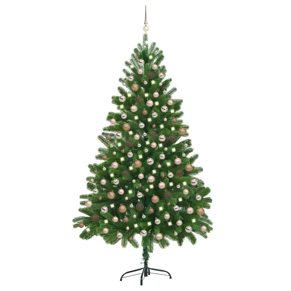 Artificial Pre-lit Christmas Tree with Ball Set 210 cm Green 3077642