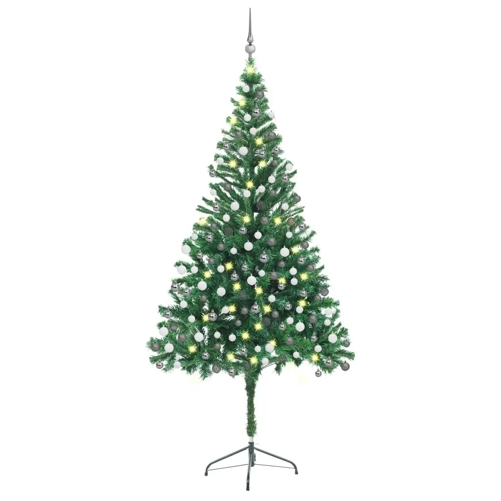 Artificial Pre-lit Christmas Tree with Ball Set 210 cm 910 Branches 3077662