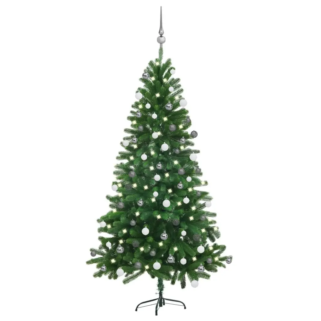 Artificial Pre-lit Christmas Tree with Ball Set 150 cm Green 3077726