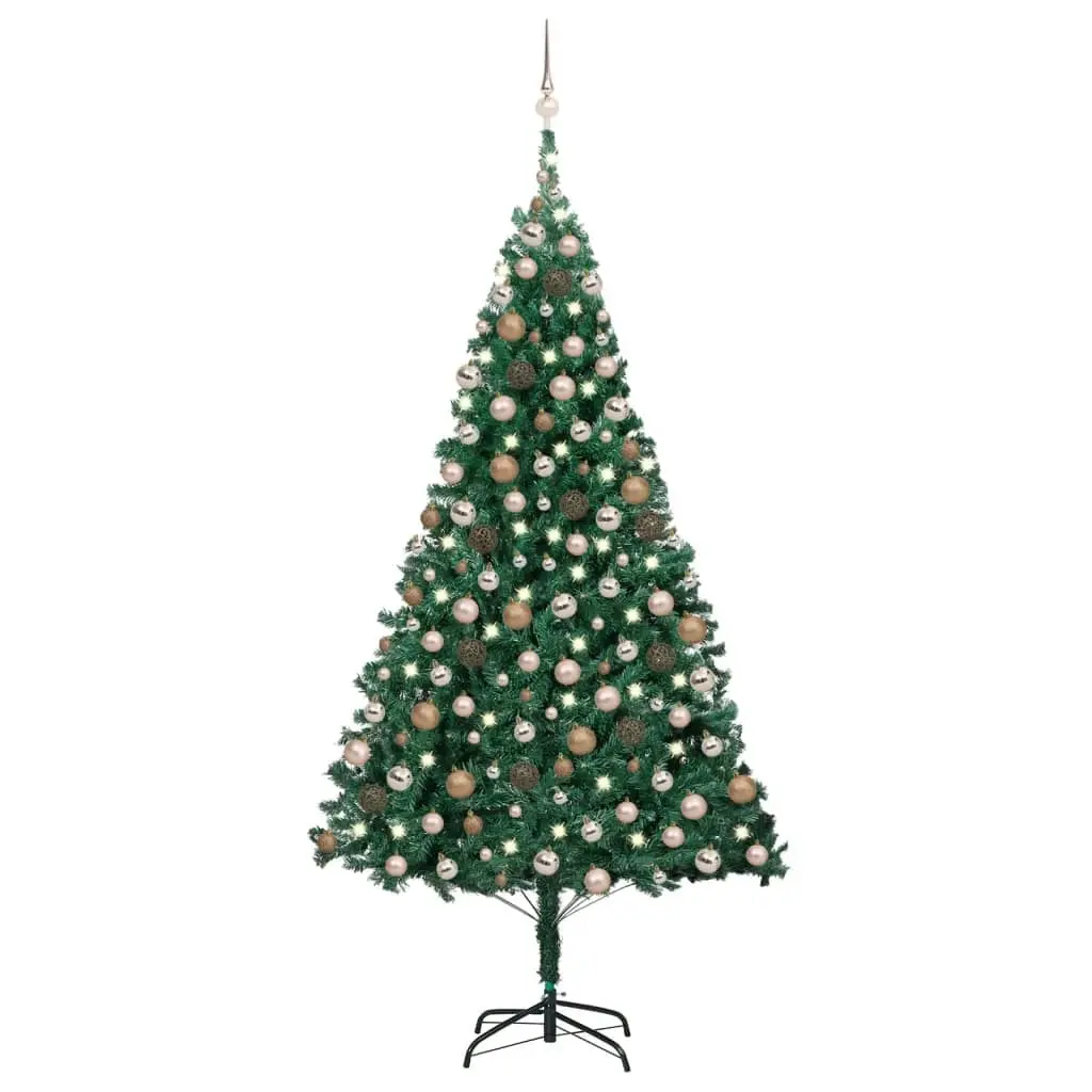 Artificial Pre-lit Christmas Tree with Ball Set Green 210 cm PVC 3077623