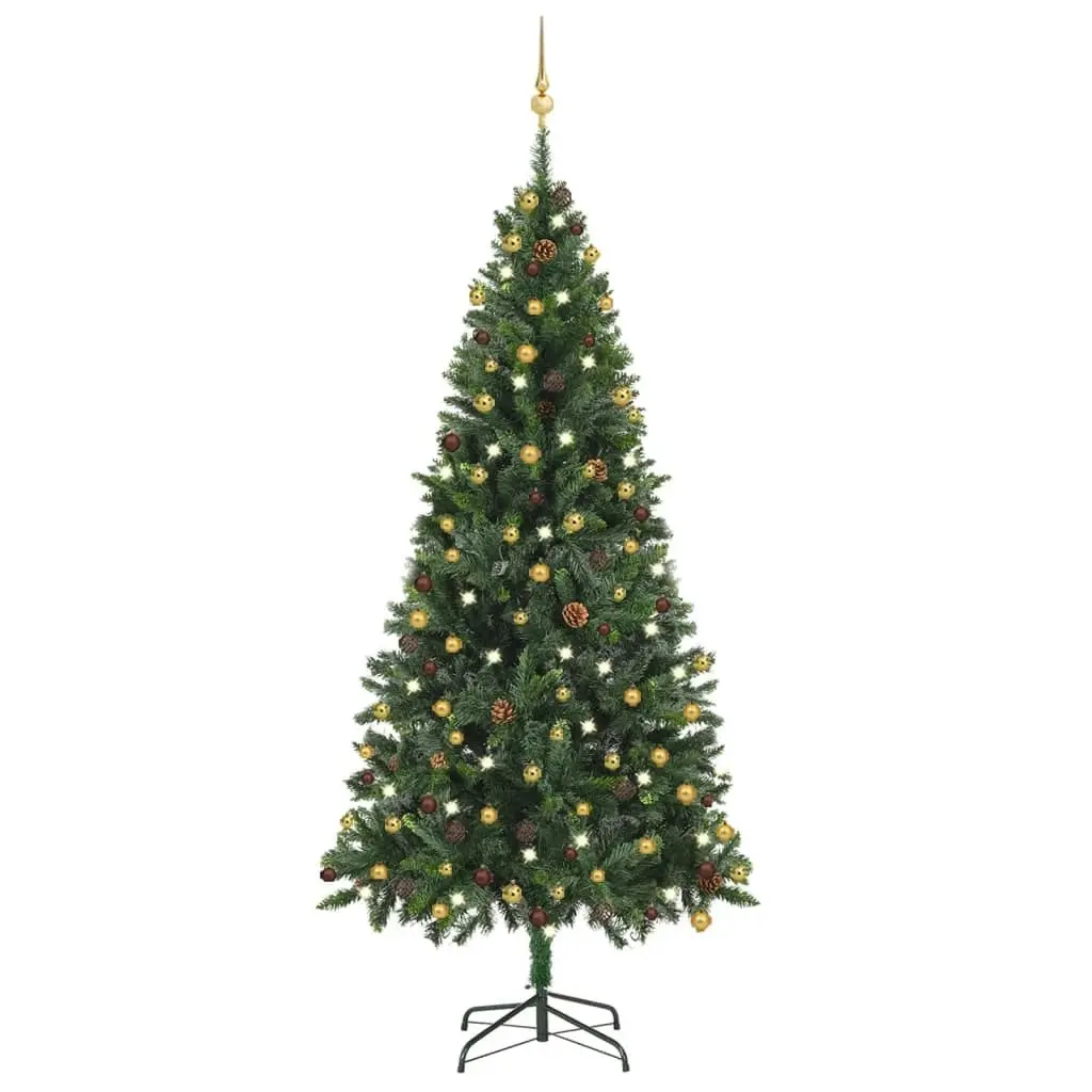 Artificial Pre-lit Christmas Tree with Ball Set Green 210 cm 3077798