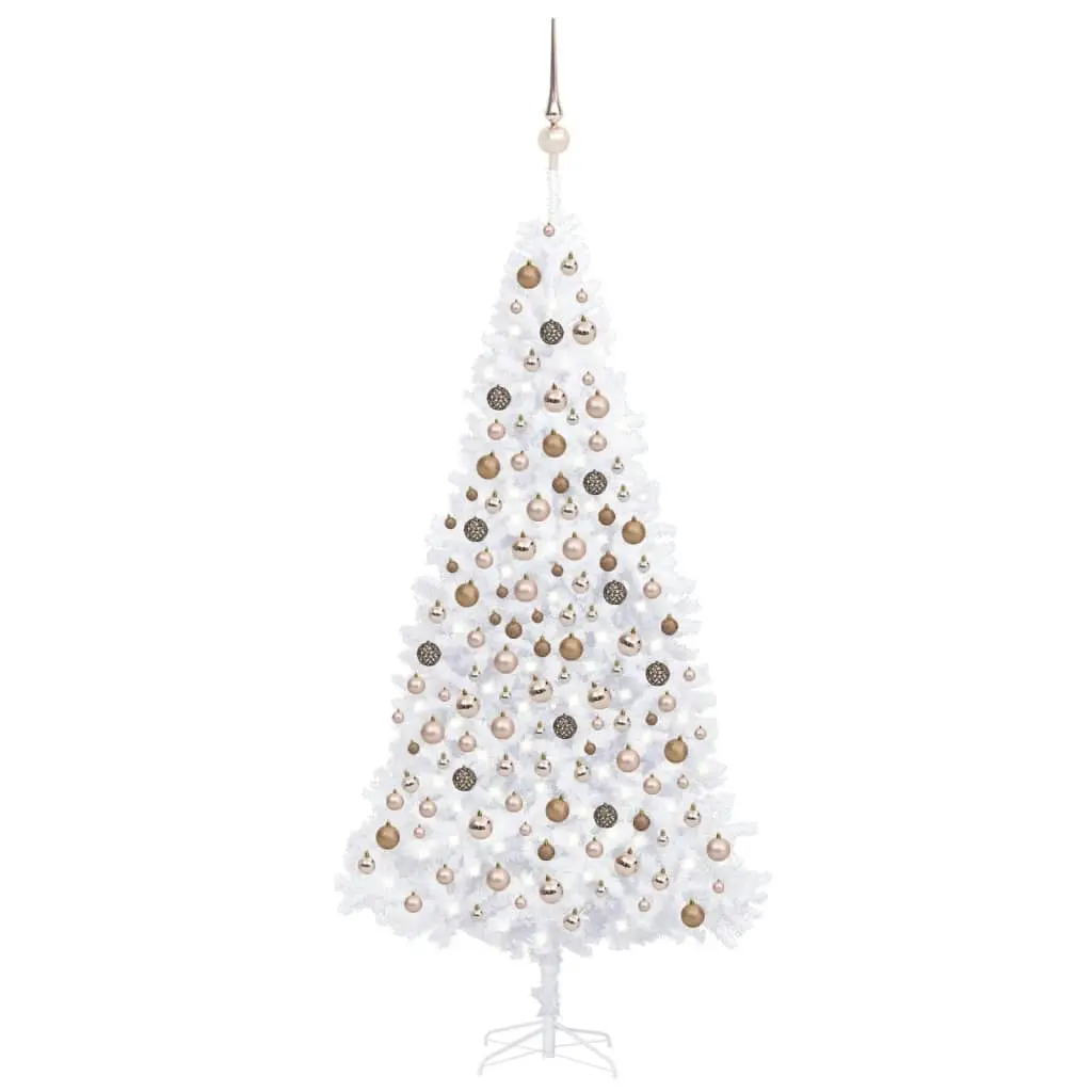 Artificial Pre-lit Christmas Tree with Ball Set LEDs 300 cm White 3077837