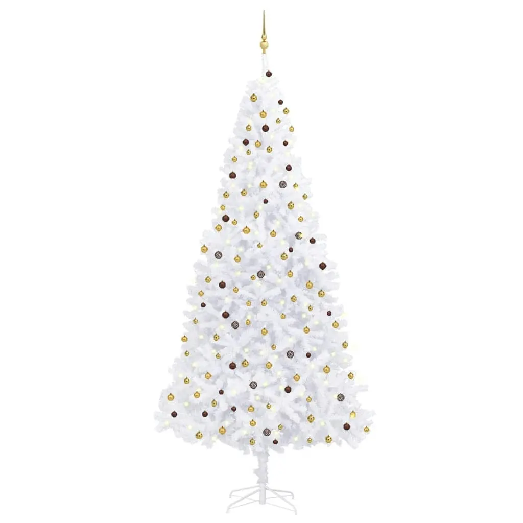 Artificial Pre-lit Christmas Tree with Ball Set LEDs 300 cm White 3077789