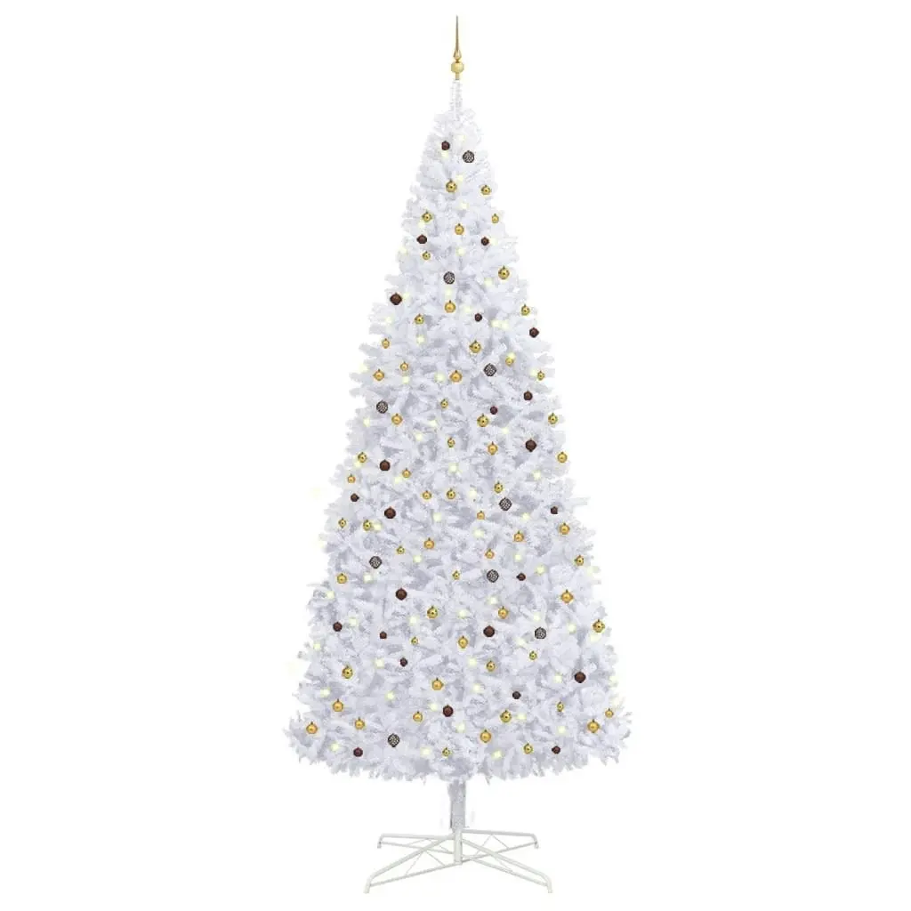 Artificial Pre-lit Christmas Tree with Ball Set LEDs 400 cm White 3077791