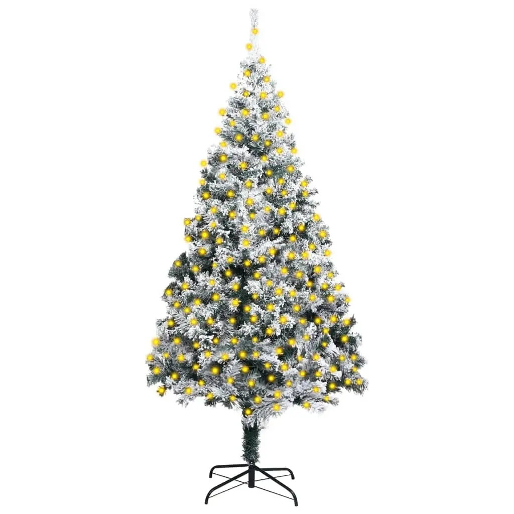 Artificial Pre-lit Christmas Tree with Flocked Snow Green 400 cm PVC 3077742