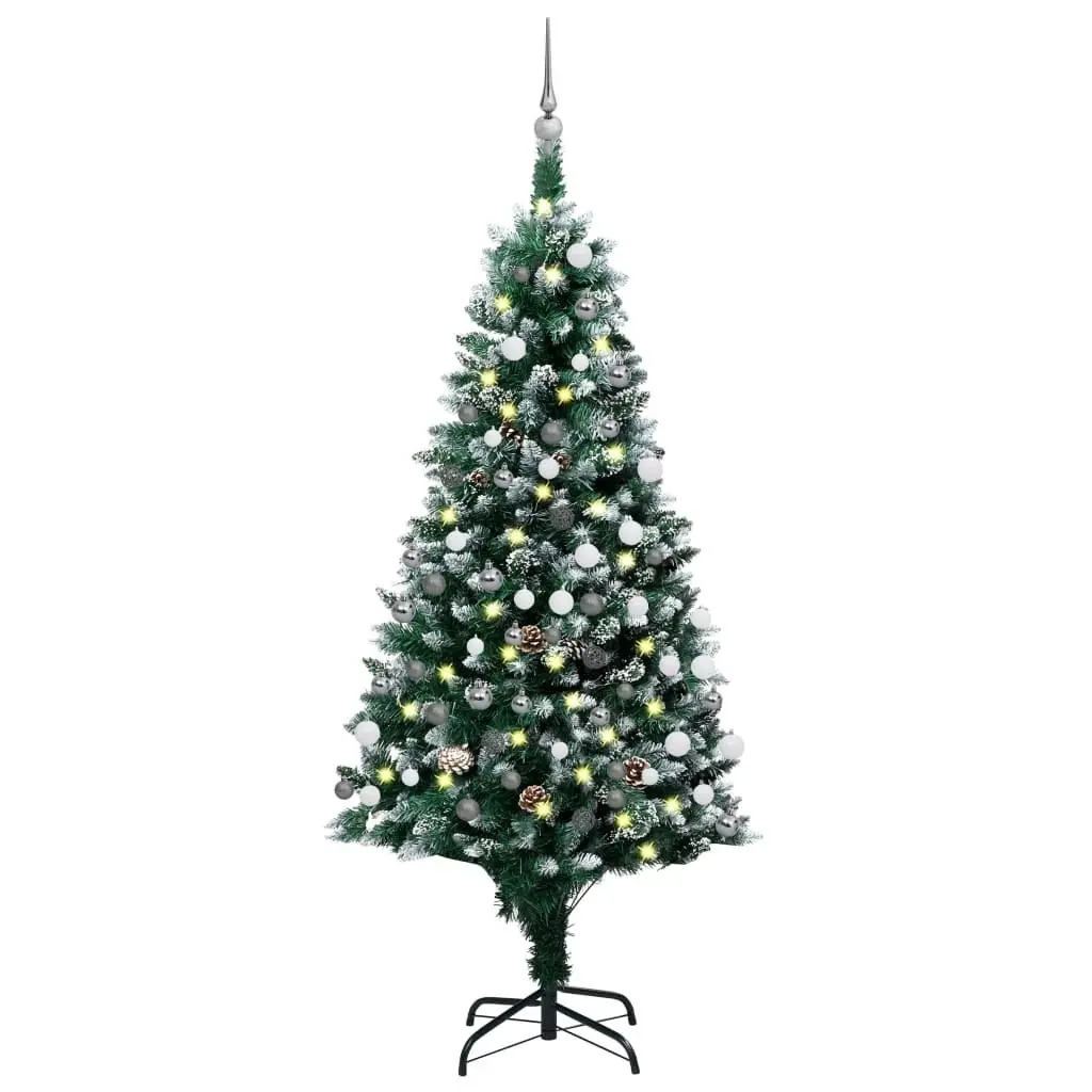 Artificial Pre-lit Christmas Tree with Ball Set&Pine Cones 180 cm 3077703