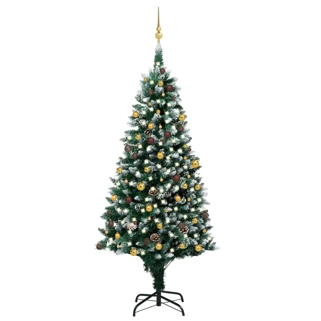 Artificial Pre-lit Christmas Tree with Ball Set&Pinecones 240 cm 3077533